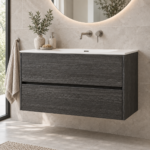 Aquasense Onderkast Klaproos 90cm Grijs in een moderne badkamer